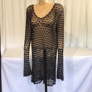 Black silky soft bathing suit cover up.